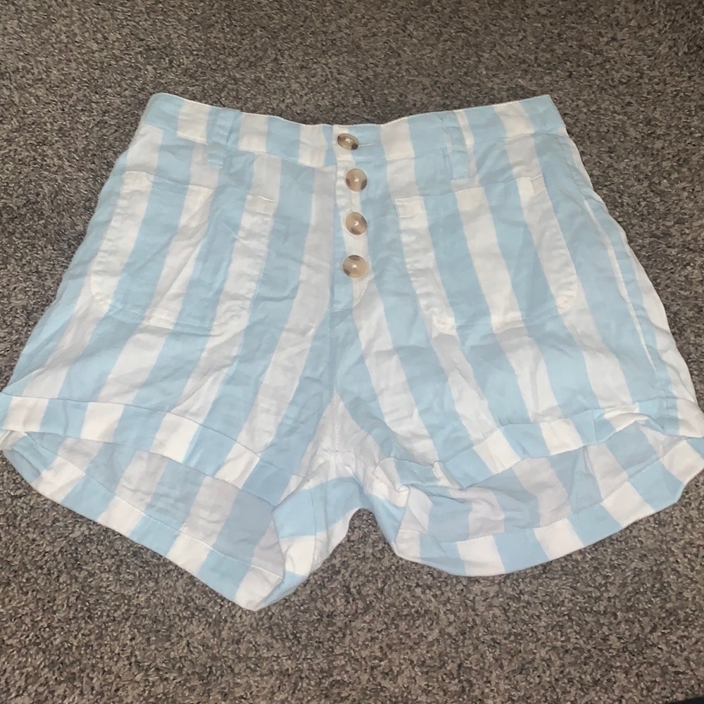 Billabong High Waist Blue and White Nautical Shorts